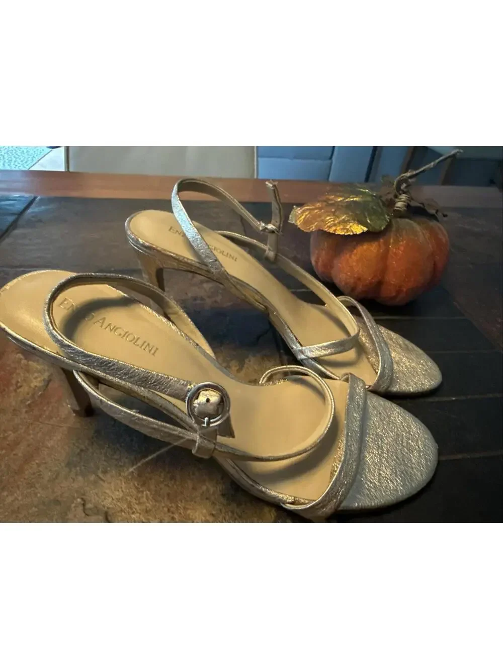 Enzo Angio Angiolini  Gold  STRAPPY DETAIL SANDAL  Sz 10/42 MADE in Vietnam